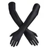 Korbi Dolge črne rokavice do komolca Retro 60 cm, karneval, Noč čarovnic
