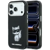Premium ovitek Karl Lagerfeld IML Choupette Body Sketch Print MagSafe za iPhone 17 Pro Max/18 Pro Max - black