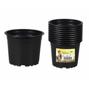 PREMIUM VCD svetloba plastični cvetlični lonček črne barve 11cm 10 kosov
