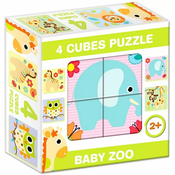 Mešaj puzzle s kockami, 4 kosi - Divje živali