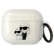 Karl Lagerfeld etui za AirPods 3, Glitter Karl&Choupette, prozoren