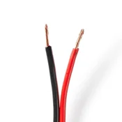 Nedis Kabel zvočnikov | 2x 2,50 mm2 | Baker | 100,0 m | Okrogla | PVC | Črna/rdeča | Kolut