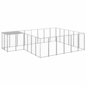 Kavez za pse srebrni 12,1 m2 celicni