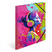 Herma mapa s klapo in elastiko Music Girl, A4