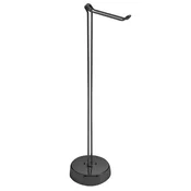 MINU toilet paper stand, spare with holder, black matt - Črna - 142x610x230 mm - Gedy - 24 - Jeklo - Nosilec toaletnega papirja - Krožni - 142 - 610 - 230 - 14