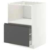 METOD/MAXIMERA Podst omarica za vgrad gspd aparate, bela/Voxtorp temno siva, 60x60 cm