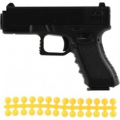 Pištolj za mekane kuglice metal/plastika 10cm + metci 28 kom.