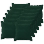 vidaXL Blazina z blazino HOUTEN 12 kos Temno zelena Žamet