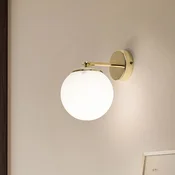 Argon Stenna svetilka Sala s kroglastim steklom, enogorka - Dnevna soba/jedilnica - bel opal, medenina
