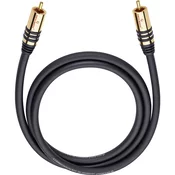 Oehlbach Cinch avdio priključni kabel [1x Cinch vtič - 1x Cinch vtič] 3 m črne barve, pozlačeni vtični kontakti Oehlbach