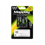 Verkgroup Polnilne litij-ionske baterije AAA 1,5 V 440 mAh, paket 4, polnilne prek USB-C kabla