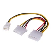 shumee Molex - 3-pinski kabel/Molex Akyga AK-CA-35 ventilator z razdelilnikom napajanja 15 cm