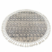 eoshop Okrogla preproga BERBER AGADIR GO522, kremno-siva - čopki, Maroko, Shaggy ( - Velikost: krog 160 cm)