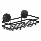 Črna stenska polica za kopalnico Wenko Static-Loc® Pavia, širina 26 cm