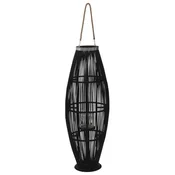 Viseci svijecnjak od bambusa crni 95 cm
