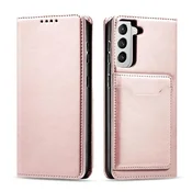 MG Magnet Card knjižni usnjeni ovitek za Samsung Galaxy S22 Plus, roza