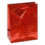 Dekorativna torba CREATIVE Special Hologram M 18x23x10 cm jednobojna crvena sa zavijenim ručkama 75031
