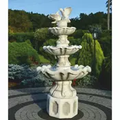 Casa Padrino Baroque Fountain with Doves Gray/White A� 89 x H. 167 cm