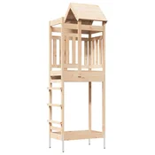 Vidaxl Igralna stolpnica Rjava 52,5 x 85 x 238 cm Masivno borovo les