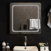 vidaXL LED kopalniško ogledalo Transparentno 60 x 60 cm kaljeno steklo