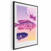 shumee Plakat - Fancy Fish - umetniška ilustracija rib na pisanem ozadju