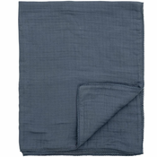 Tamnoplava pamucna deka za bebe 100x80 cm Muslin - Bloomingville Mini