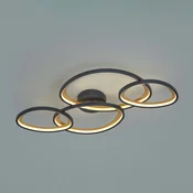 Trio Lighting LED-stropna svetilka Sivo, dolžina 103 cm, mat črna, kovina CCT - Dnevna soba/jedilnica - matno črno