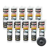 IsolBau Sanitarni silikon antracit Sanitär Silikon 10 x 300ml