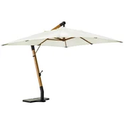 Casa Padrino luxury cantilever parasol with stand brown/black/cream 300 x 300 x H. 320 cm - Garden parasol - Patio parasol - Balcony parasol - Garden terrace balcony accessories