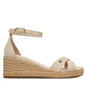 Tommy Hilfiger Espadrile Mid Wedge Espad X Cross FW0FW09332 Bež