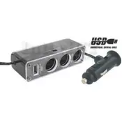 Adapter Auto upaljac Muški / 3x Ženski.+ USB uticnica