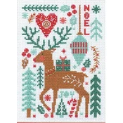 shumee DIY KOMPLET ZA ŠIVANJE KRIŽA BOŽIČKI SEVERNI JELENI ZA ZAČETNIKE 35x50cm