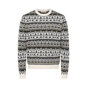 Only & Sons Pulover ONSX-MAS 2 oliva/črna/volneno bela