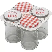 Gastro kozarci za vlaganje 315 ml, navojni pokrov Made with Love, različne barve, set 4 kos