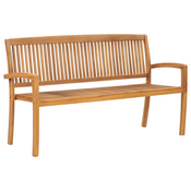 vidaXL Vrtna klop za tri osebe 159 cm trdna tikovina