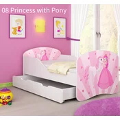 Djecji krevet ACMA s motivom + ladica 180x80 cm 08 Princess with Pony