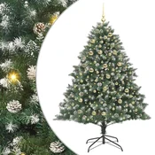 Vidaxl Umestno božično drevo Zelena 180 cm PVC, plastika in jeklo