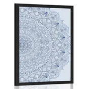 Plakat Mandala z detajli v modri barvi - 20x30 no frame