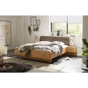 Linea Natura POSTELJA 180 cm x 200 cm , tekstil, leseni material temno rjava, hrast bianco