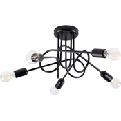 Sollux SL.1435 - Plafonski luster LOOP 5xE27/15W/230V crni