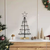 Vidaxl božično stožčasto drevo z stojalom Črna 60 cm Jeklo