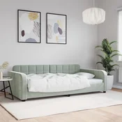 Dnevni ležaj svjetlosivi 100x190 cm baršunasti