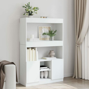 Visoka komoda bijela 92 x 33 x 140 cm od konstruiranog drva