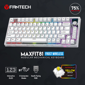 Tastatura Mehanicka Gaming Fantech MK910 RGB PBT Maxfit81 Frost Wireless bela (yellow switch)