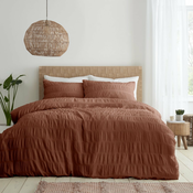 Narancasta posteljina za bracni krevet 200x200 cm Seersucker – Catherine Lansfield