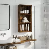 vidaXL Kopalna stenska omarica Dimljeni Hrast 30 x 10 x 60,5 cm