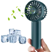 VEMONT mini prenosni ročni ventilator 2500 mAh (3 hitrosti) – temno zelena