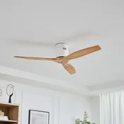 Lucande stropni ventilator Vindur, bel, les, DC, tih - Dnevna soba/jedilnica - Sodobni - bela, svetlo rjava - Kovina