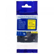 PRINTLINE združljiv trak z Brother HSe-641, 18 mm, črn tisk/rumeno ozadje, cev