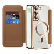 Etui SmartMag Book z Magsafe tehnologijo in RFID denarnico za Samsung Galaxy S22 Plus - brown